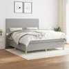 Image de vidaXL Sommier à lattes de lit avec matelas Gris clair 180x200cm Tissu
