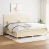 Image de vidaXL Sommier à lattes de lit avec matelas Crème 200x200 cm Tissu
