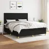 Image de vidaXL Sommier à lattes de lit avec matelas Noir 180x200 cm Tissu