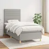Image de vidaXL Sommier à lattes de lit avec matelas Gris clair 80x200 cm Tissu