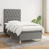 Image de vidaXL Sommier à lattes de lit avec matelas Gris foncé 80x200 cm Tissu