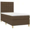 Image de vidaXL Sommier à Lattes de Lit avec Matelas, Lit Rembourré, Lit Simple, Lit Adulte de Chambre à Coucher Intérieur, Moderne, Marron Foncé 80x200 cm