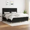 Image de vidaXL Sommier à lattes de lit avec matelas Noir 160x200 cm Tissu