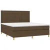 Image de vidaXL Sommier à Lattes de Lit avec Matelas, Lit Rembourré, Lit Double, Lit Adulte de Chambre à Coucher Intérieur, Moderne, Marron Foncé 160x200 cm