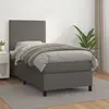 Image de vidaXL Sommier à lattes de lit avec matelas Gris 80x200 cm Similicuir