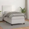 Image de vidaXL Sommier à lattes de lit avec matelas Blanc 90x200 cm Similicuir