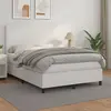 Image de vidaXL Sommier à lattes de lit avec matelas Blanc 140x190cm Similicuir