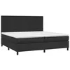 Image de vidaXL Sommier à Lattes de Lit avec Matelas, Lit Rembourré avec Tête de Lit, Lit Double, Lit Adulte de Chambre, Moderne, Noir 200x200 cm Similicuir