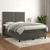 Image de vidaXL Sommier à lattes de lit et matelas Gris foncé 140x200cm Velours