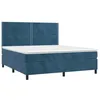 Image de vidaXL Sommier à Lattes de Lit avec Matelas, Lit Rembourré, Lit Double, Lit Adulte de Chambre à Coucher Intérieur, Moderne, Bleu Foncé 160x200cm Velours