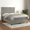 Image de vidaXL Sommier à lattes de lit et matelas Gris clair 140x190cm Velours