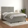 Image de vidaXL Sommier à lattes de lit et matelas Gris clair 140x200cm Velours