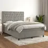 Image de vidaXL Sommier à lattes de lit et matelas Gris clair 140x190cm Velours