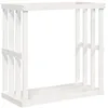 Image de vidaXL Porte-bûches Support de Bois de Chauffage Rangement Organisateur Support d'Empilage Cheminée d’Extérieur Blanc 108x52x106 cm Bois Massif de Pin