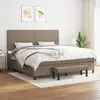 Image de vidaXL Sommier à lattes de lit avec matelas Taupe 200x200 cm Tissu