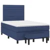 Image de vidaXL Sommier à Lattes de lit avec Matelas Bleu 120x200 cm Tissu