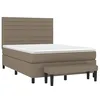 Image de vidaXL Sommier à Lattes de lit avec Matelas Taupe 140x200 cm Tissu