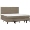 Image de vidaXL Sommier à Lattes de lit avec Matelas Taupe 200x200 cm Tissu