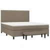 Image de vidaXL Sommier à Lattes de Lit avec Matelas, Lit Rembourré, Lit Double, Lit Adulte de Chambre à Coucher Intérieur, Moderne, Taupe 180x200 cm Tissu