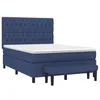 Image de vidaXL Sommier à Lattes de lit avec Matelas Bleu 140x190 cm Tissu