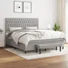 Image de vidaXL Sommier à lattes de lit avec matelas Gris clair 180x200cm Tissu