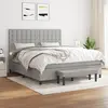 Image de vidaXL Sommier à lattes de lit avec matelas Gris clair 160x200cm Tissu