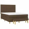 Image de vidaXL Sommier à Lattes de Lit avec Matelas, Lit Rembourré, Lit Double, Lit Adulte de Chambre à Coucher Intérieur, Moderne, Marron Foncé 140x190 cm
