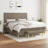 Image de vidaXL Sommier à lattes de lit avec matelas Taupe 180x200 cm Tissu