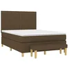 Image de vidaXL Sommier à Lattes de Lit avec Matelas, Lit Rembourré, Lit Double, Lit Adulte de Chambre à Coucher Intérieur, Moderne, Marron Foncé 140x190 cm