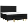 Image de vidaXL Sommier à Lattes de Lit avec Matelas, Lit Rembourré, Lit Double, Lit Adulte de Chambre à Coucher Intérieur, Moderne, Noir 180x200 cm Tissu