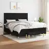 Image de vidaXL Sommier à lattes de lit avec matelas Noir 180x200 cm Tissu