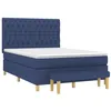 Image de vidaXL Sommier à Lattes de lit avec Matelas Bleu 140x190 cm Tissu