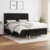 Image de vidaXL Sommier à lattes de lit avec matelas Noir 180x200 cm Tissu