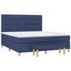 Image de vidaXL Sommier à Lattes de Lit avec Matelas, Lit Rembourré, Lit Double, Lit Adulte de Chambre à Coucher Intérieur, Moderne, Bleu 180x200 cm Tissu