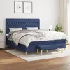 Image de vidaXL Sommier à lattes de lit avec matelas Bleu 180x200 cm Tissu