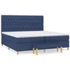 Image de vidaXL Sommier à Lattes de Lit avec Matelas, Lit Rembourré avec Tête de Lit, Lit Double, Lit Adulte de Chambre, Moderne, Bleu 200x200 cm Tissu