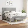 Image de vidaXL Sommier à lattes de lit avec matelas Gris clair 160x200cm Tissu