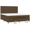 Image de vidaXL Sommier à Lattes de Lit avec Matelas, Lit Rembourré, Lit Double, Lit Adulte de Chambre à Coucher Intérieur, Moderne, Marron Foncé 180x200 cm