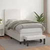 Image de vidaXL Sommier à lattes de lit avec matelas Blanc 90x200 cm Similicuir