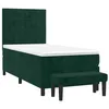 Image de vidaXL Sommier à Lattes de Lit avec Matelas, Lit Rembourré, Lit Simple, Lit Adulte de Chambre à Coucher Intérieur, Moderne, Vert Foncé 90x190 cm