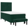 Image de vidaXL Sommier à Lattes de Lit avec Matelas, Lit Rembourré, Lit Simple, Lit Adulte de Chambre à Coucher Intérieur, Moderne, Vert Foncé 90x190 cm