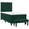 Image de vidaXL Sommier à Lattes de Lit avec Matelas, Lit Rembourré, Lit Simple, Lit Adulte de Chambre à Coucher Intérieur, Moderne, Vert Foncé 100x200 cm