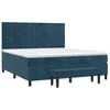 Image de vidaXL Sommier à Lattes de Lit avec Matelas, Lit Rembourré, Lit Double, Lit Adulte de Chambre à Coucher Intérieur, Moderne, Bleu Foncé 180x200cm Velours