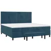 Image de vidaXL Sommier à Lattes de lit et Matelas Bleu foncé 200x200cm Velours