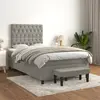 Image de vidaXL Sommier à lattes de lit et matelas Gris clair 120x200cm Velours