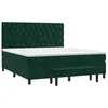 Image de vidaXL Sommier à Lattes de lit et Matelas Vert foncé 160x200cm Velours
