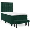 Image de vidaXL Sommier à Lattes de Lit avec Matelas, Lit Rembourré, Lit Simple, Lit Adulte de Chambre à Coucher Intérieur, Moderne, Vert Foncé 90x200 cm
