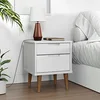 Image de Table de chevet MOLDE Blanc 40x35x48 cm Bois de pin massif