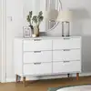 Image de vidaXL Commode MOLDE Blanc 113x40x80 cm Bois de pin massif