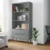 Image de vidaXL Bibliothèque MOLDE Gris 85x35x170,5 cm Bois massif de pin